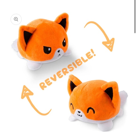 TEETURTLE REVERSIBLE FOX PLUSHIE (ORANGE) - Picture 1 of 4